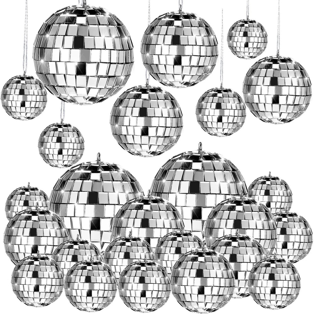 NWT 20 Pc Disco Ball Decorations Assorted Hanging Mirror Ball Party Decor Set
